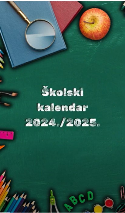 Školski kalendar za školsku 2024/2025. godinu